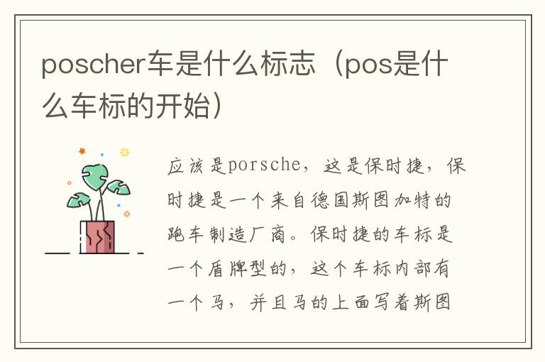 poscher车是什么标志（pos是什么车标的开始）