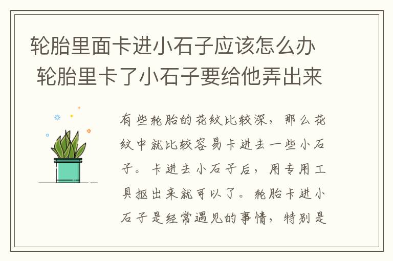 轮胎里面卡进小石子应该怎么办 轮胎里卡了小石子要给他弄出来吗