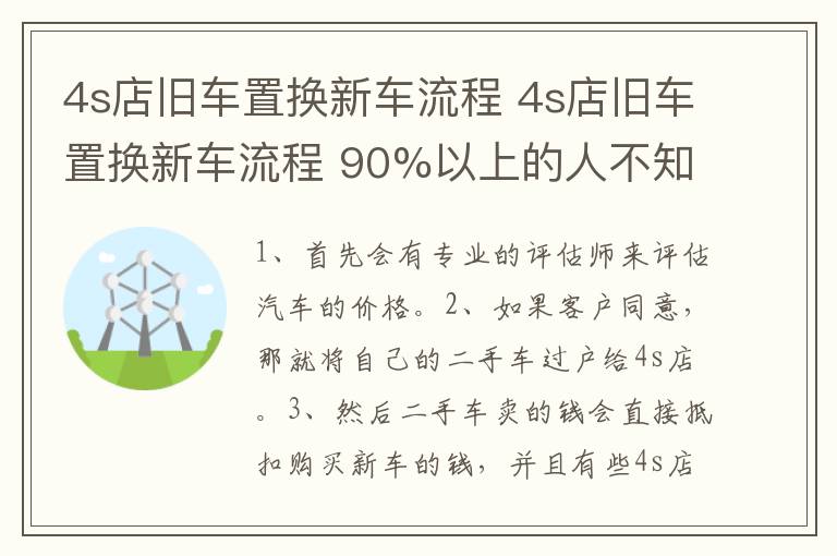 4s店旧车置换新车流程 4s店旧车置换新车流程 90%以上的人不知道提车