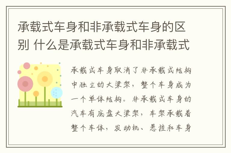 承载式车身和非承载式车身的区别 什么是承载式车身和非承载式车身的区别