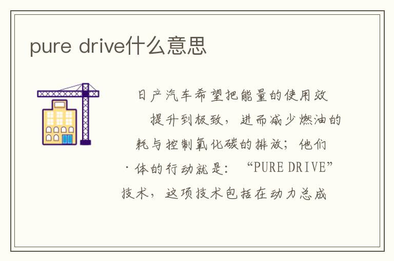 pure drive什么意思