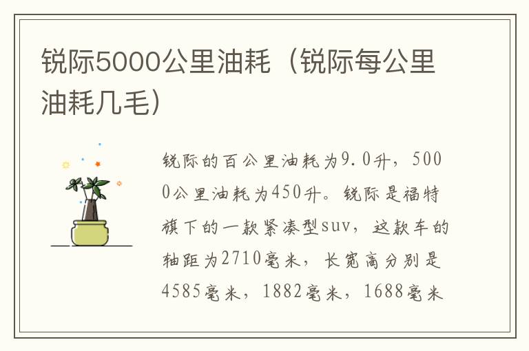 锐际5000公里油耗（锐际每公里油耗几毛）