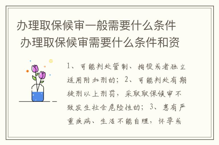 办理取保候审一般需要什么条件 办理取保候审需要什么条件和资料