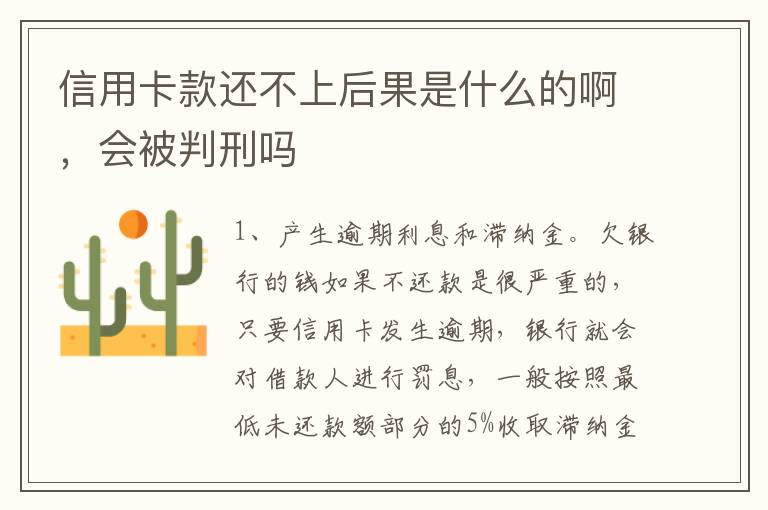 信用卡款还不上后果是什么的啊，会被判刑吗