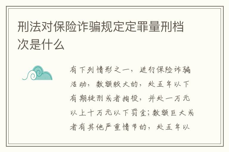 刑法对保险诈骗规定定罪量刑档次是什么