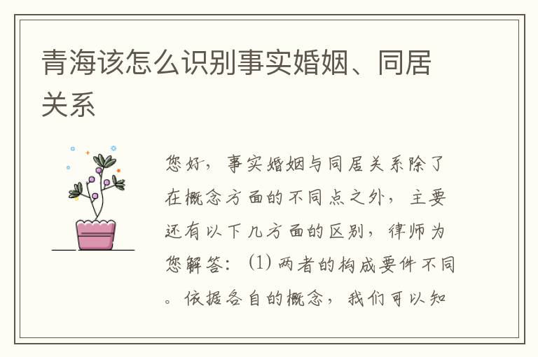 青海该怎么识别事实婚姻、同居关系