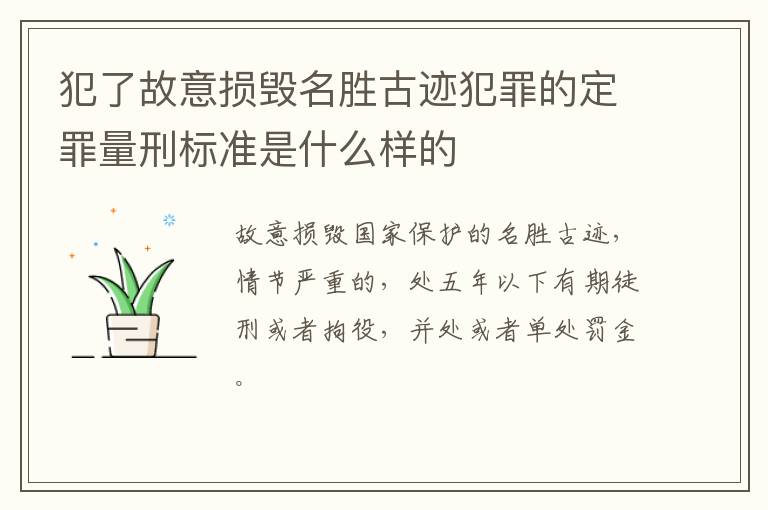 犯了故意损毁名胜古迹犯罪的定罪量刑标准是什么样的