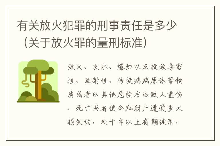 有关放火犯罪的刑事责任是多少（关于放火罪的量刑标准）