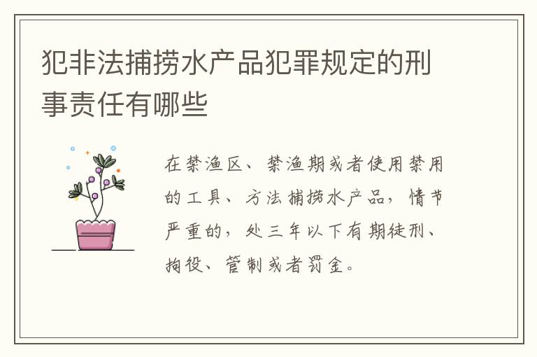 犯非法捕捞水产品犯罪规定的刑事责任有哪些