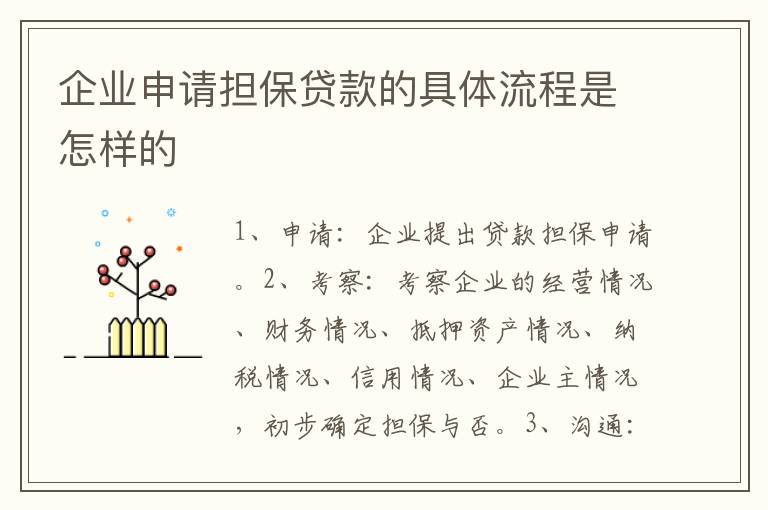 企业申请担保贷款的具体流程是怎样的