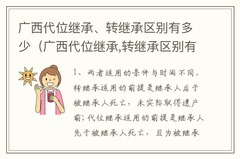 广西代位继承、转继承区别有多少（广西代位继承,转继承区别有多少个）