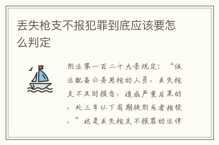 丢失枪支不报犯罪到底应该要怎么判定