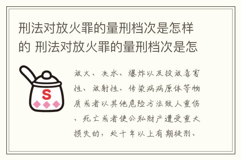 刑法对放火罪的量刑档次是怎样的 刑法对放火罪的量刑档次是怎样的