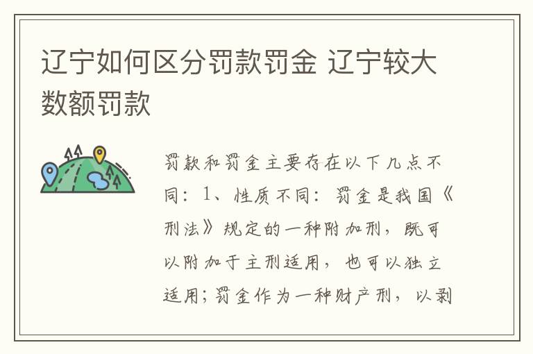 辽宁如何区分罚款罚金 辽宁较大数额罚款