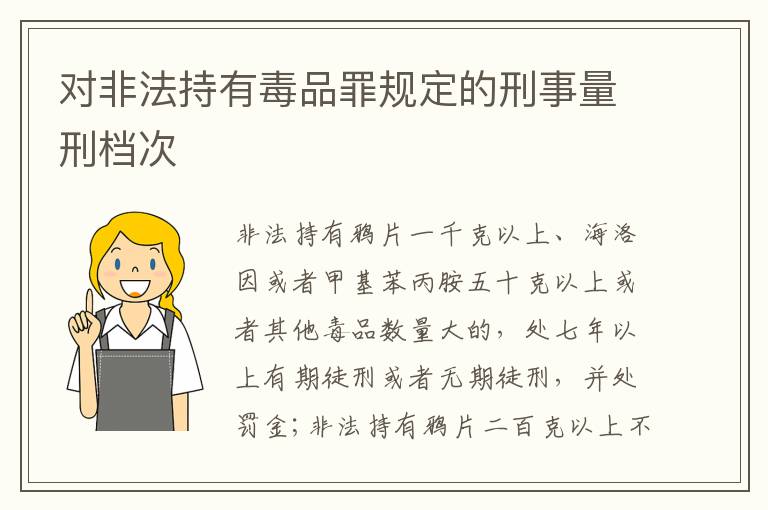 对非法持有毒品罪规定的刑事量刑档次