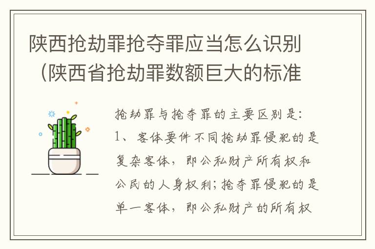 陕西抢劫罪抢夺罪应当怎么识别（陕西省抢劫罪数额巨大的标准）