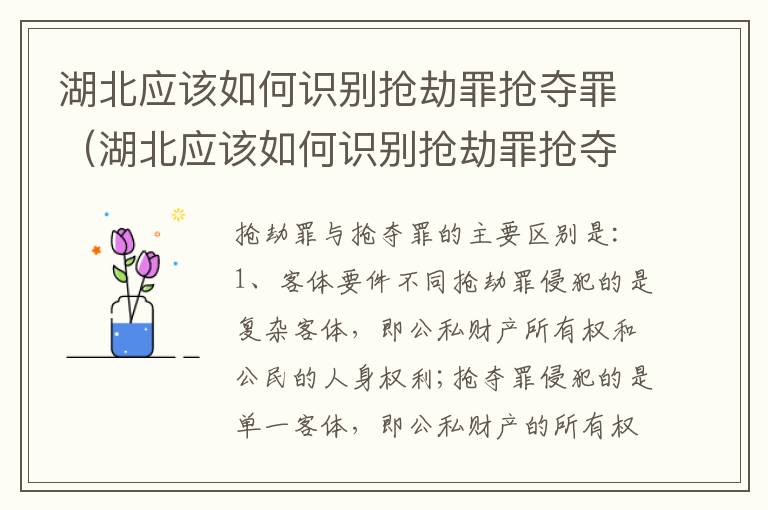 湖北应该如何识别抢劫罪抢夺罪（湖北应该如何识别抢劫罪抢夺罪的案件）