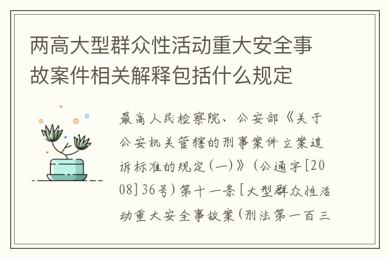 两高大型群众性活动重大安全事故案件相关解释包括什么规定