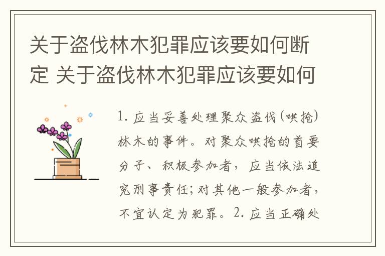 关于盗伐林木犯罪应该要如何断定 关于盗伐林木犯罪应该要如何断定罪名