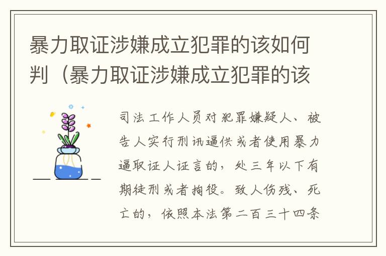 暴力取证涉嫌成立犯罪的该如何判（暴力取证涉嫌成立犯罪的该如何判刑）