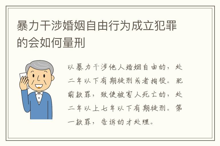 暴力干涉婚姻自由行为成立犯罪的会如何量刑