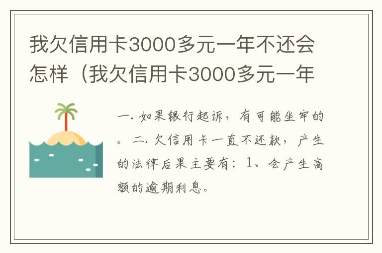 我欠信用卡3000多元一年不还会怎样（我欠信用卡3000多元一年不还会怎样呢）