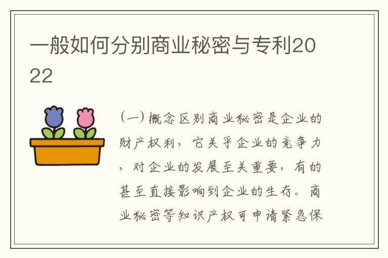 一般如何分别商业秘密与专利2022