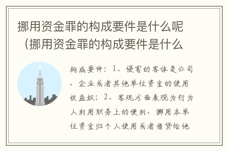 挪用资金罪的构成要件是什么呢（挪用资金罪的构成要件是什么呢怎么写）