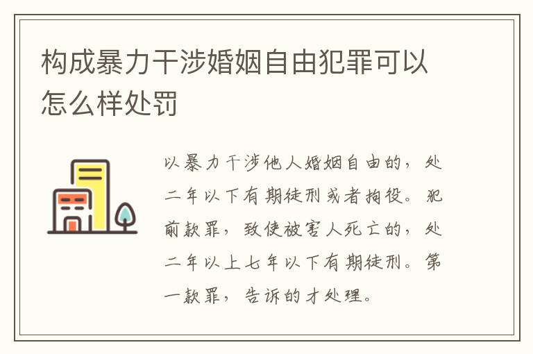 构成暴力干涉婚姻自由犯罪可以怎么样处罚