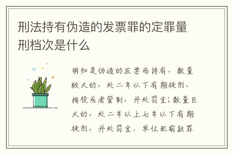 刑法持有伪造的发票罪的定罪量刑档次是什么