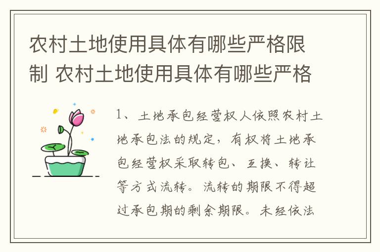 农村土地使用具体有哪些严格限制 农村土地使用具体有哪些严格限制的