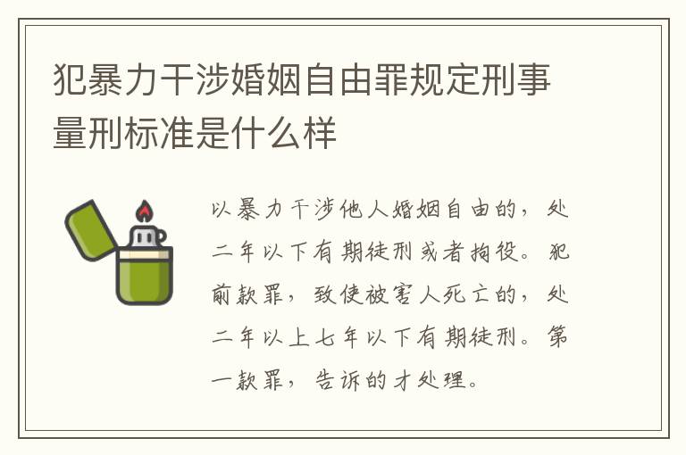 犯暴力干涉婚姻自由罪规定刑事量刑标准是什么样