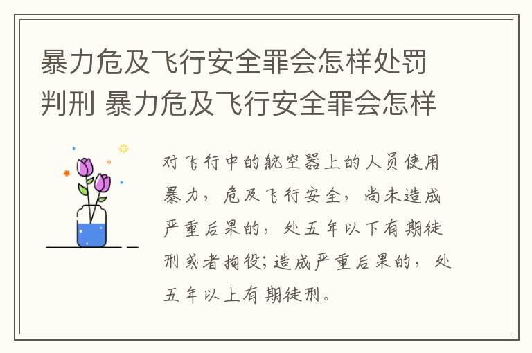 暴力危及飞行安全罪会怎样处罚判刑 暴力危及飞行安全罪会怎样处罚判刑多久