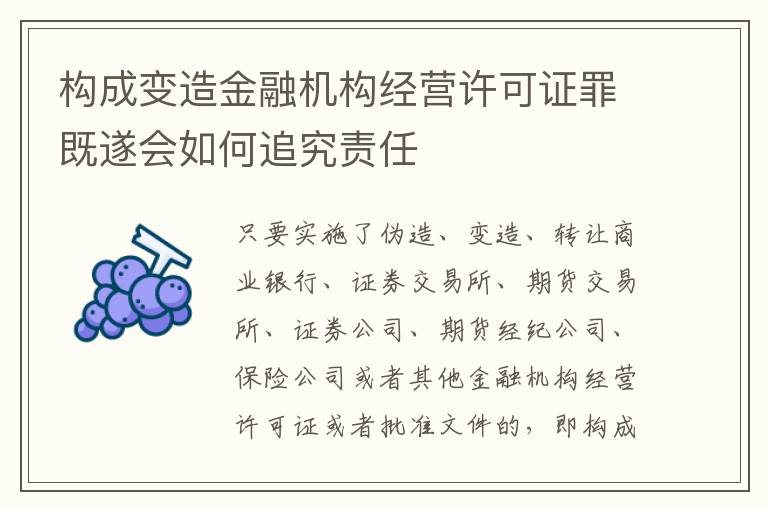 构成变造金融机构经营许可证罪既遂会如何追究责任