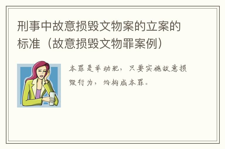 刑事中故意损毁文物案的立案的标准（故意损毁文物罪案例）