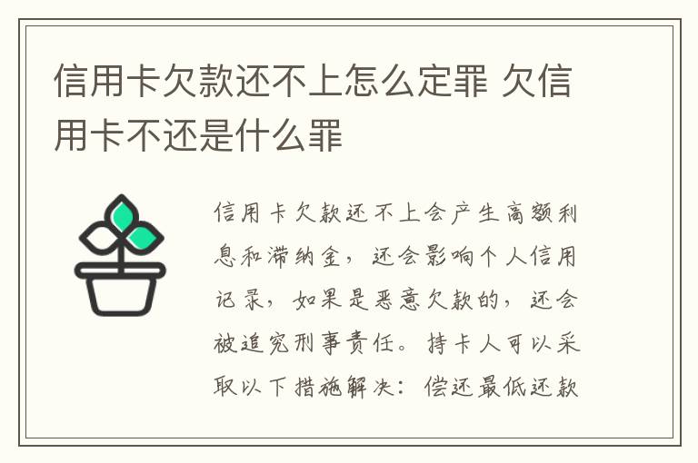 信用卡欠款还不上怎么定罪 欠信用卡不还是什么罪