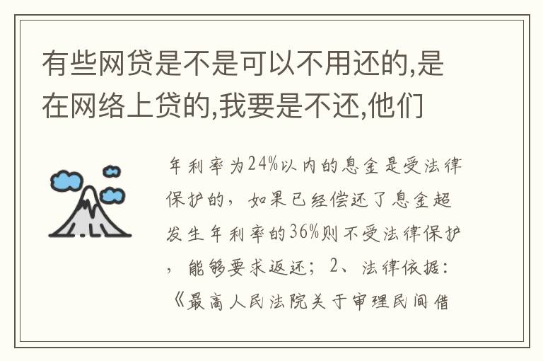 有些网贷是不是可以不用还的,是在网络上贷的,我要是不还,他们起诉我的可能性大不大