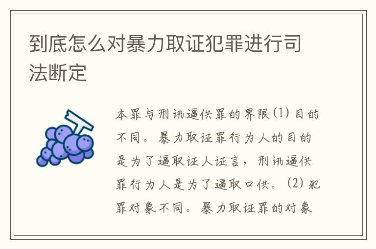 到底怎么对暴力取证犯罪进行司法断定