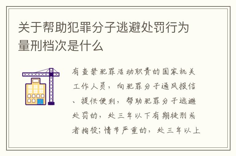 关于帮助犯罪分子逃避处罚行为量刑档次是什么