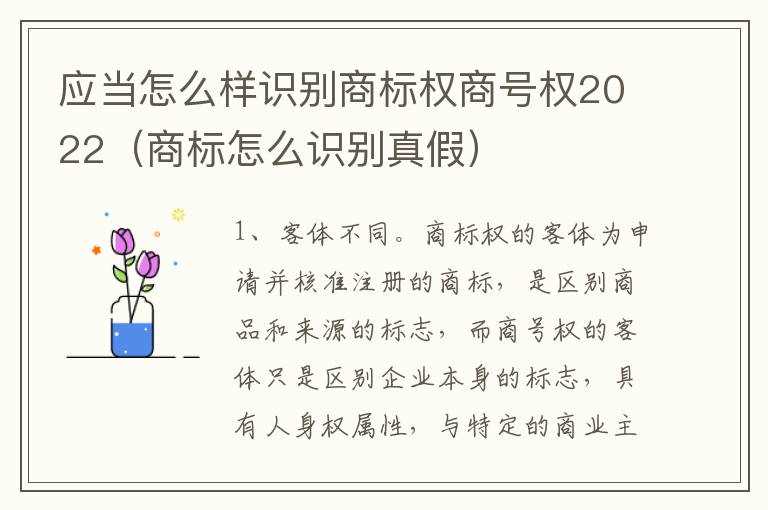 应当怎么样识别商标权商号权2022（商标怎么识别真假）