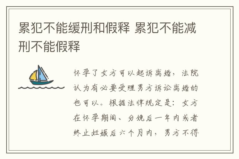 累犯不能缓刑和假释 累犯不能减刑不能假释