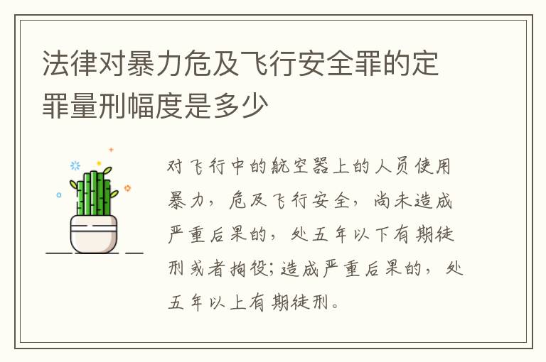 法律对暴力危及飞行安全罪的定罪量刑幅度是多少