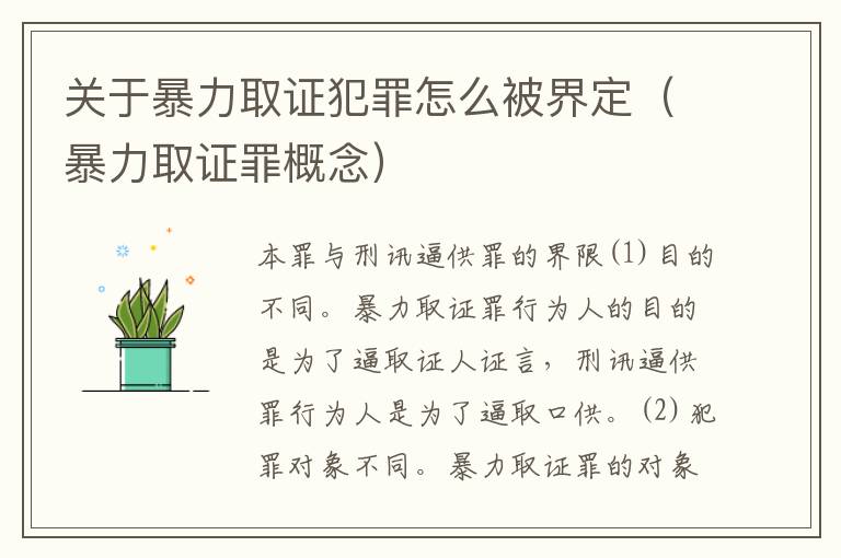 关于暴力取证犯罪怎么被界定（暴力取证罪概念）