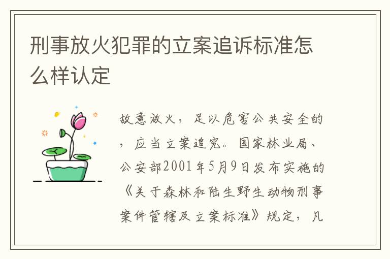 刑事放火犯罪的立案追诉标准怎么样认定