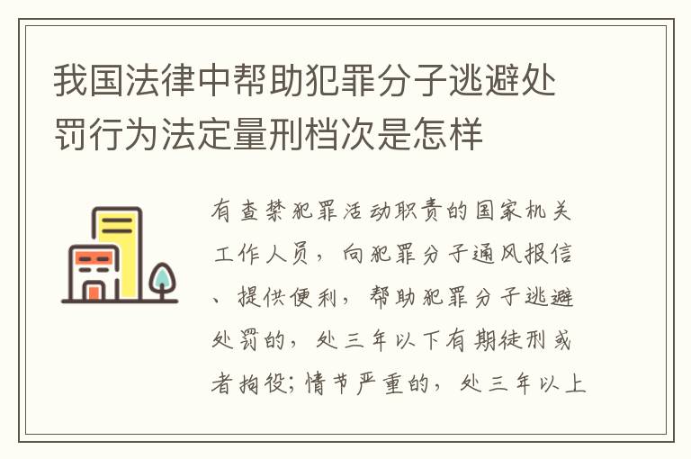 我国法律中帮助犯罪分子逃避处罚行为法定量刑档次是怎样