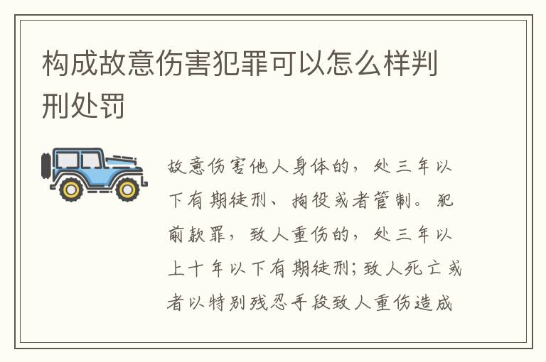 构成故意伤害犯罪可以怎么样判刑处罚