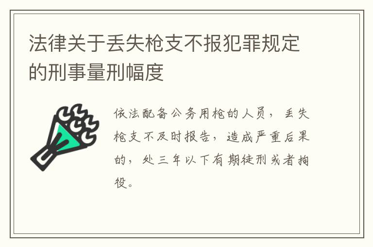 法律关于丢失枪支不报犯罪规定的刑事量刑幅度