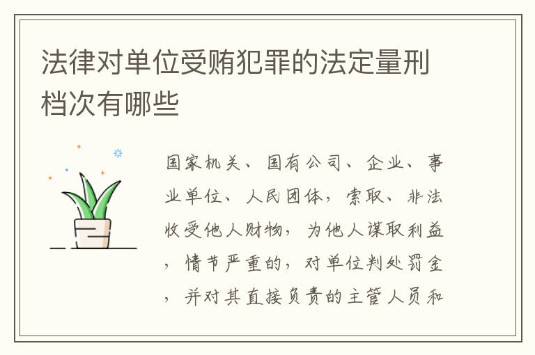 法律对单位受贿犯罪的法定量刑档次有哪些