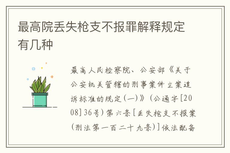 最高院丢失枪支不报罪解释规定有几种