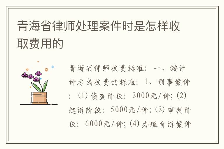 青海省律师处理案件时是怎样收取费用的